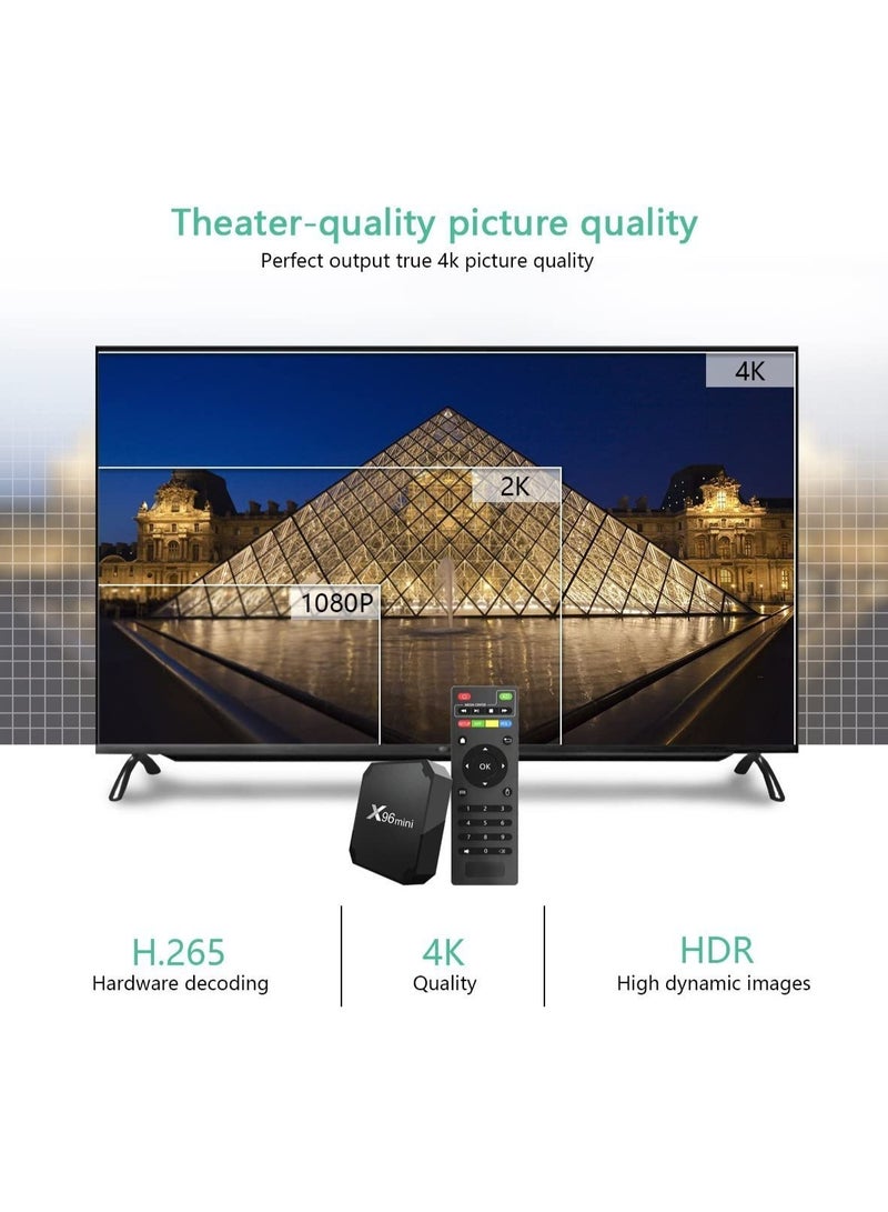 X96 MINI 7.1 ROM 16GB, RAM 2GB S905W Quad Core 64 Bit DDR3 2.4G WiFi 4K HD Android TV Box - Black - Image 3